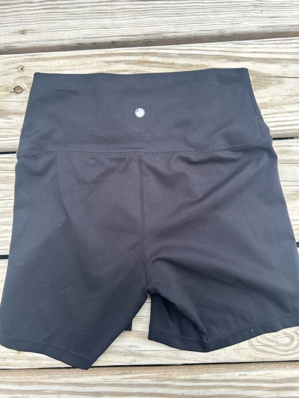 Yogalicious Lux Active Gym Biker Poly Spandex Booty Power Shorts Medium Black